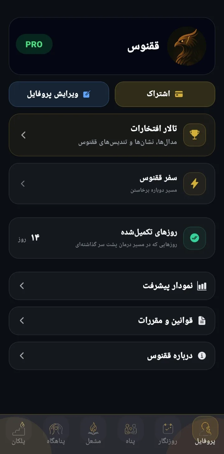 نمای اپلیکیشن ققنوس - تصویر ۷